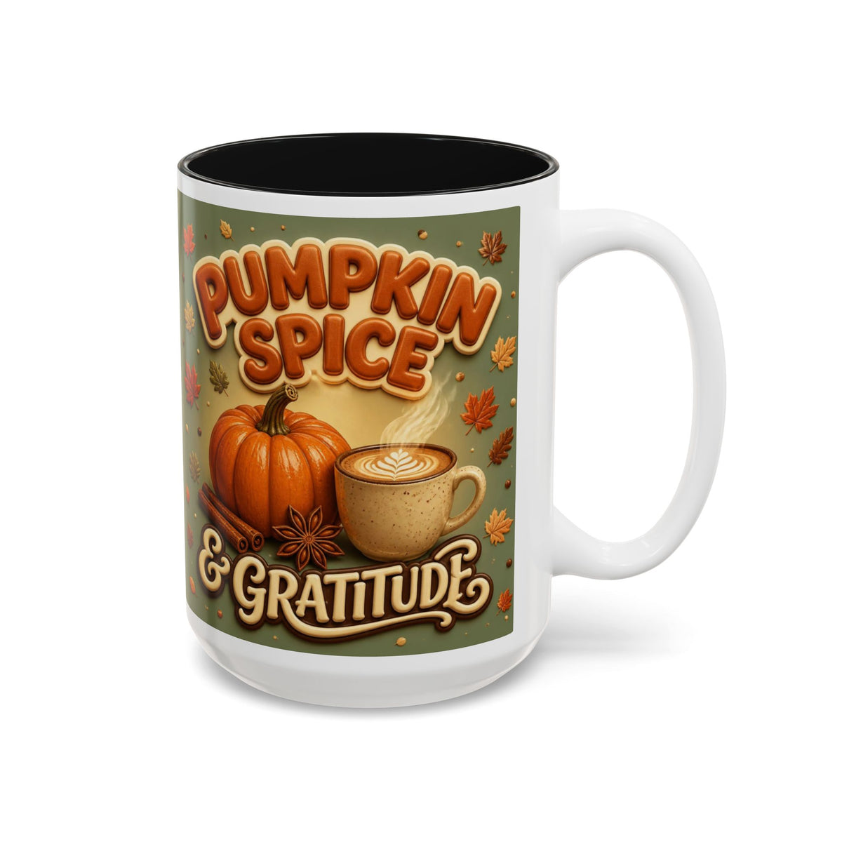 Pumpkin Spice and Gratitude Mug, Thanksgiving Coffee Mug, Fall Mug Gift, Autumn Coffee Cup, Pumpkin Spice Lover Gift, Hostess Gift
