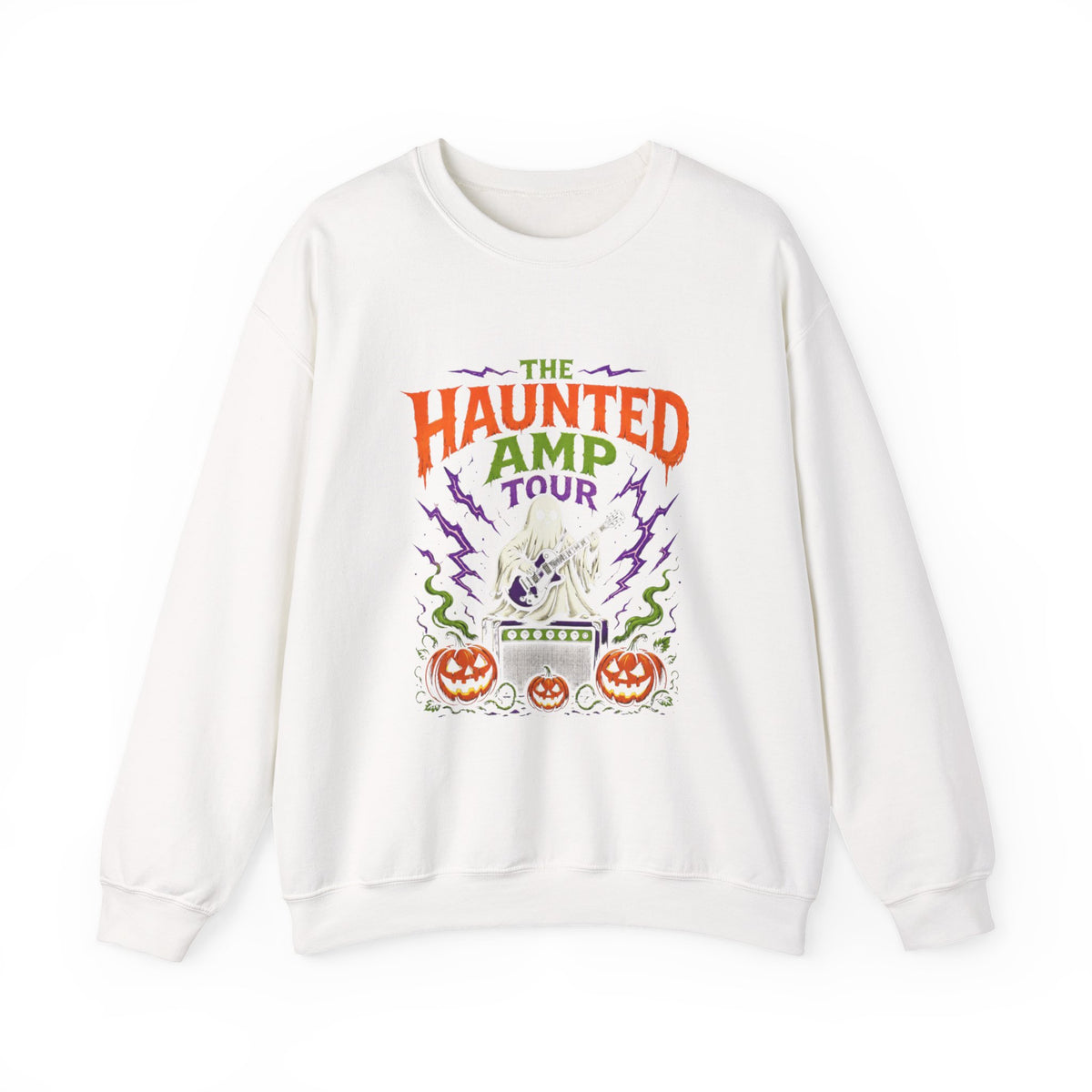 Haunted Amp Tour Halloween Sweatshirt, Ghost Guitar Crewneck, Spooky Rock and Roll Sweater, Cute Ghost Shirt, Musician Gift