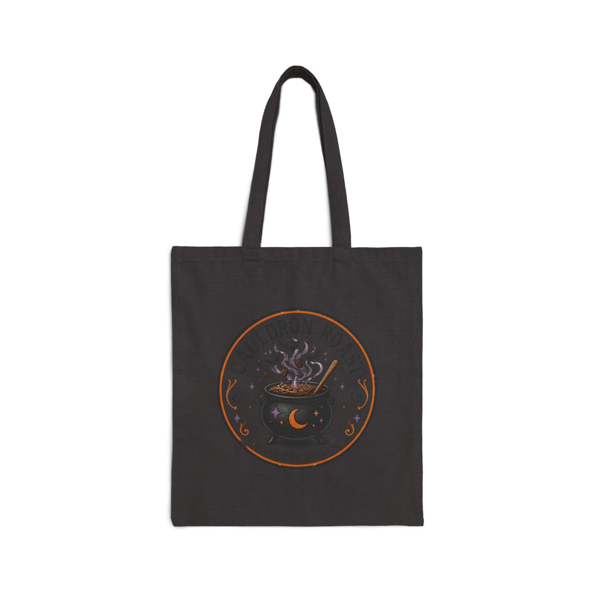 Cauldron Roast Tote Bag, Witch Coffee Halloween Canvas Tote, Witchy Coffee Lover Bag, Spooky Season Tote, Fall Market Bag