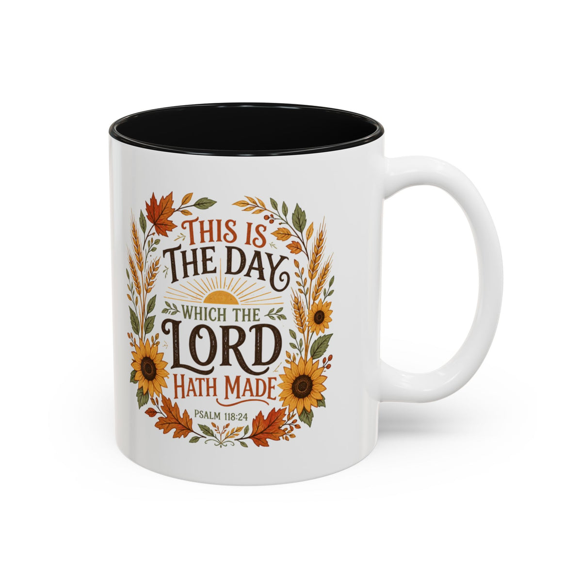 This Is the Day Which the Lord Hath Made Mug, Psalm 118:24 Coffee Mug, Fall Bible Verse Cup, Christian Thanksgiving Gift