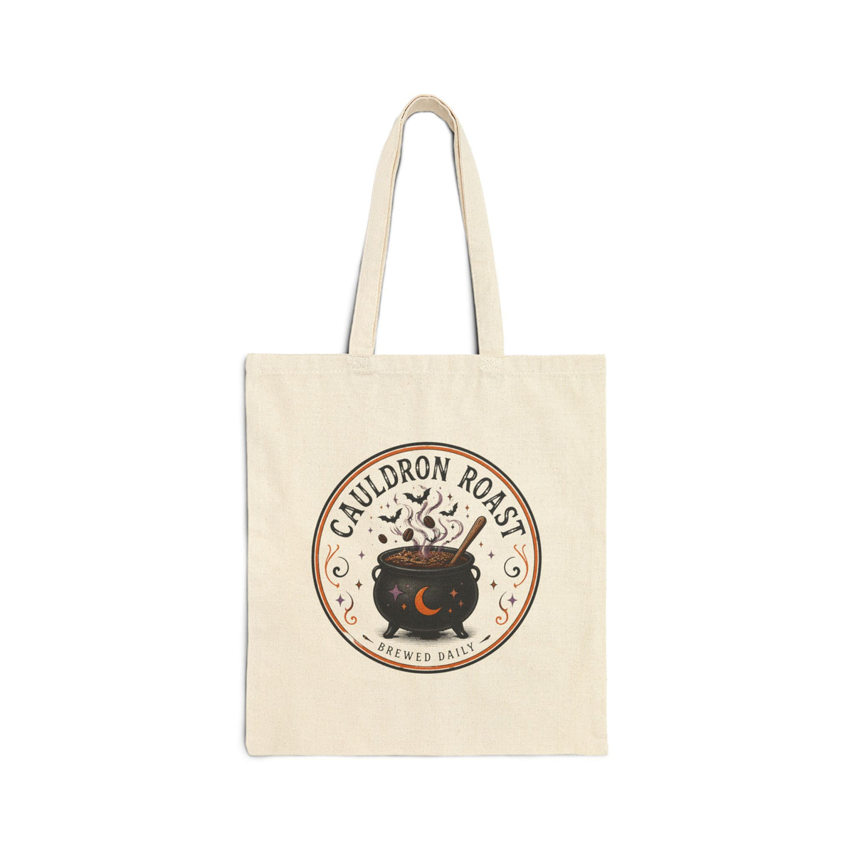 Cauldron Roast Tote Bag, Witch Coffee Halloween Canvas Tote, Witchy Coffee Lover Bag, Spooky Season Tote, Fall Market Bag