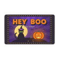 Hey Boo Halloween Doormat, Black Cat Witch Hat Door Mat, Spooky Front Porch Decor, Jack O Lantern Welcome Mat, Cute Halloween Decor