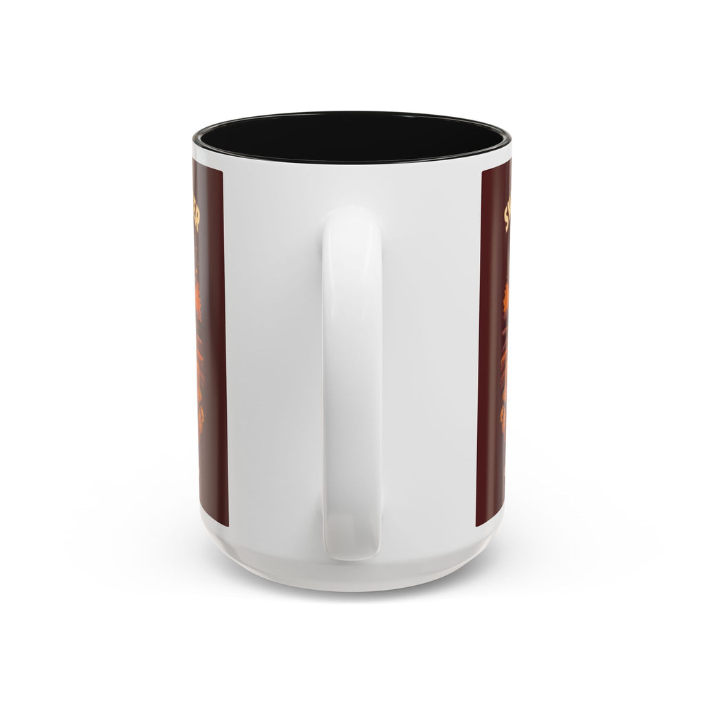 Sweater Weather and Second Cups Mug, Cozy Fall Coffee Mug, Retro Autumn Two-Tone Cup, Coffee Lover Gift