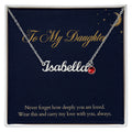 Personalized Birthstone Name Necklace for Daughter, Custom Name Necklace with Birthstone and To My Daughter Card, Christmas Gift