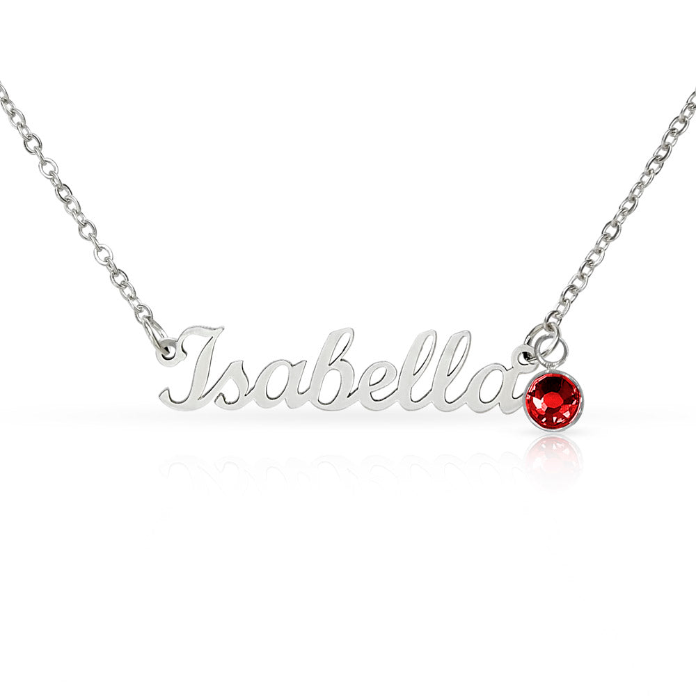 Personalized Birthstone Name Necklace for Daughter, Custom Name Necklace with Birthstone and To My Daughter Card, Christmas Gift