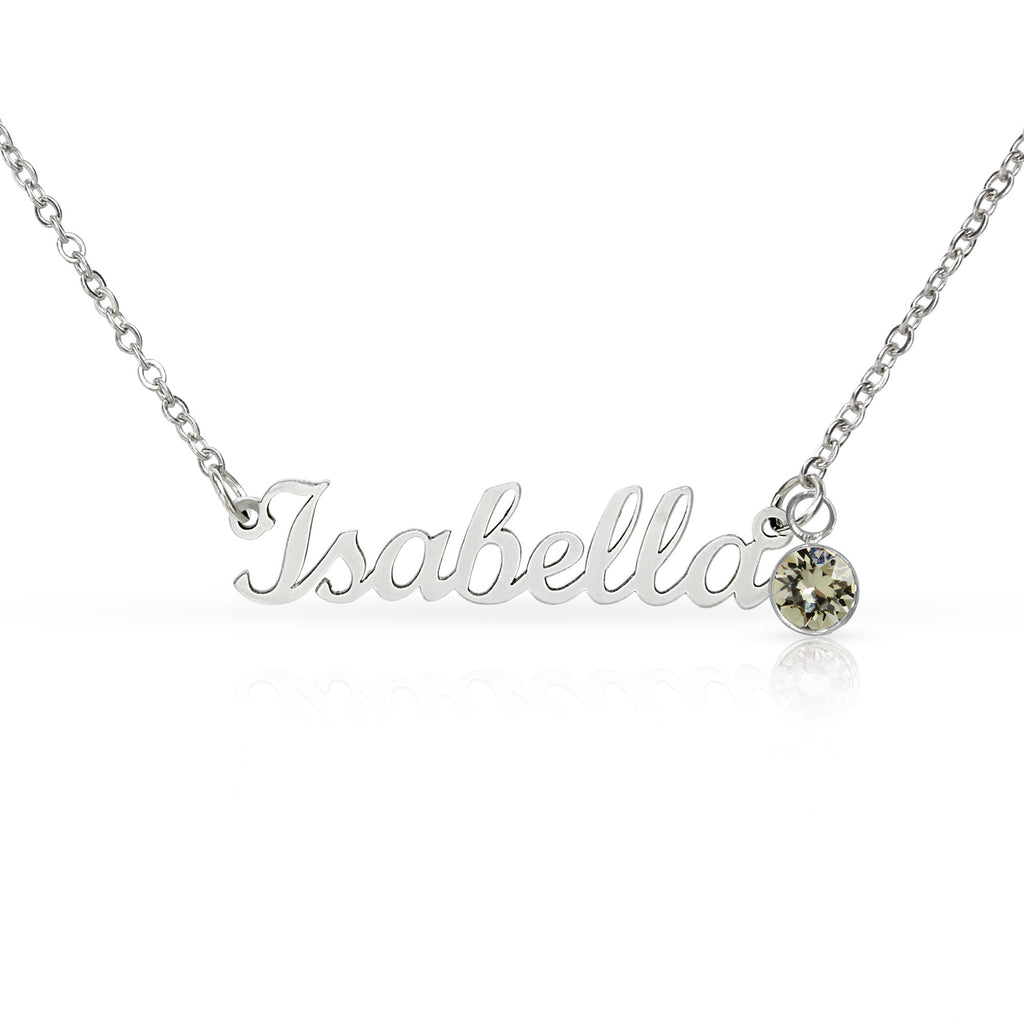 Personalized Birthstone Name Necklace for Daughter, Custom Name Necklace with Birthstone and To My Daughter Card, Christmas Gift
