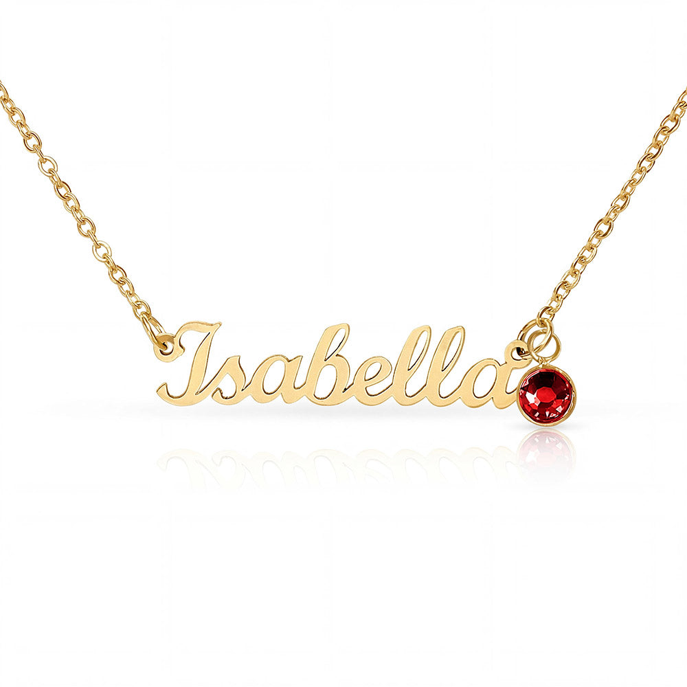 Personalized Birthstone Name Necklace for Daughter, Custom Name Necklace with Birthstone and To My Daughter Card, Christmas Gift