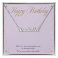 Birthday Name Necklace, Personalized Cursive Name Necklace with Happy Birthday Card, Birthday Gift for Her, Best Friend or Daughter